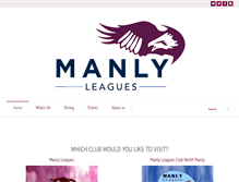 Tablet Screenshot of manlyleagues.com.au